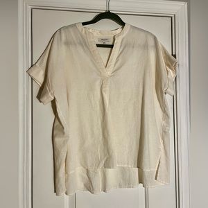 MADEWELL Cropped Oversized Kapok Cotton Woven Blend Top